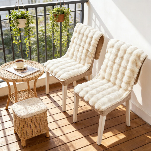 Plush high-back seat cushion with straps 1 pcs