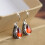 Green Teardrop Dangle Earrings Crystal Vintage Birthstone 1