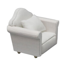 Rural Armchair Sofa Miniature Set with Throw Pillow