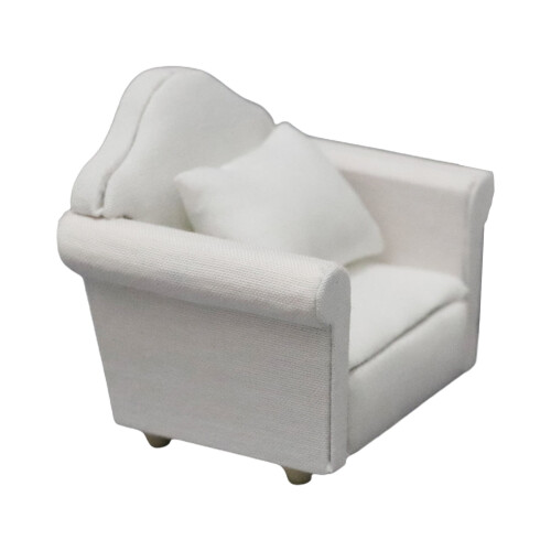 Rural Armchair Sofa Miniature Set with Throw Pillow