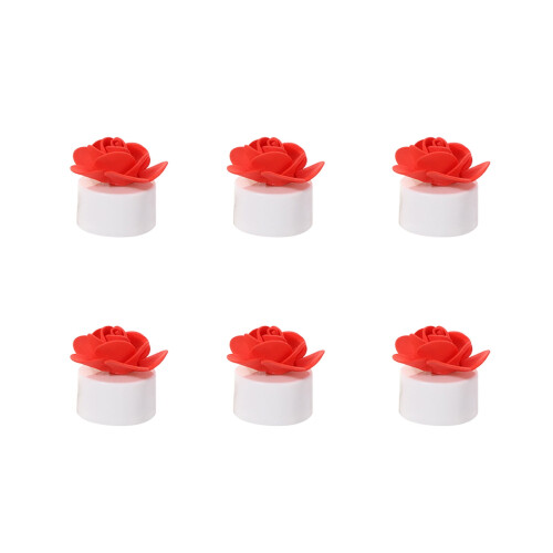 Flameless LED Candles with Red Rose Tealights 6 PCS