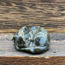 Spiritual Cat Ornament Hand-Carved Glass Sleeping Cat with