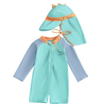 Boys' Dinosaur Long Sleeve Rash Guard Hooded UPF 50+ 3-6M