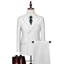 Men's Business Casual Suit Set Double-Breasted Notch Lapel
