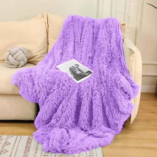 Plush Throw Blanket Purple 51x63 Inches