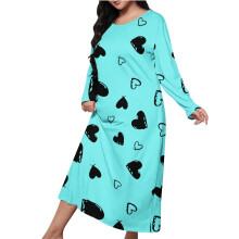 Women's Casual Long Robe Pajamas Mint Green 3X