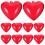 Fillable Heart Ornament Balls Red Plastic 10 pcs 1