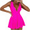 Women's V-neck backless ruffle swimdress 1