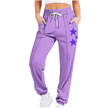 Women's Sweatpants Elastic Waist Straight Leg Loose Fit