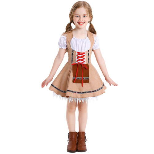 Ensemble jupe Oktoberfest pour filles, multicolore kaki