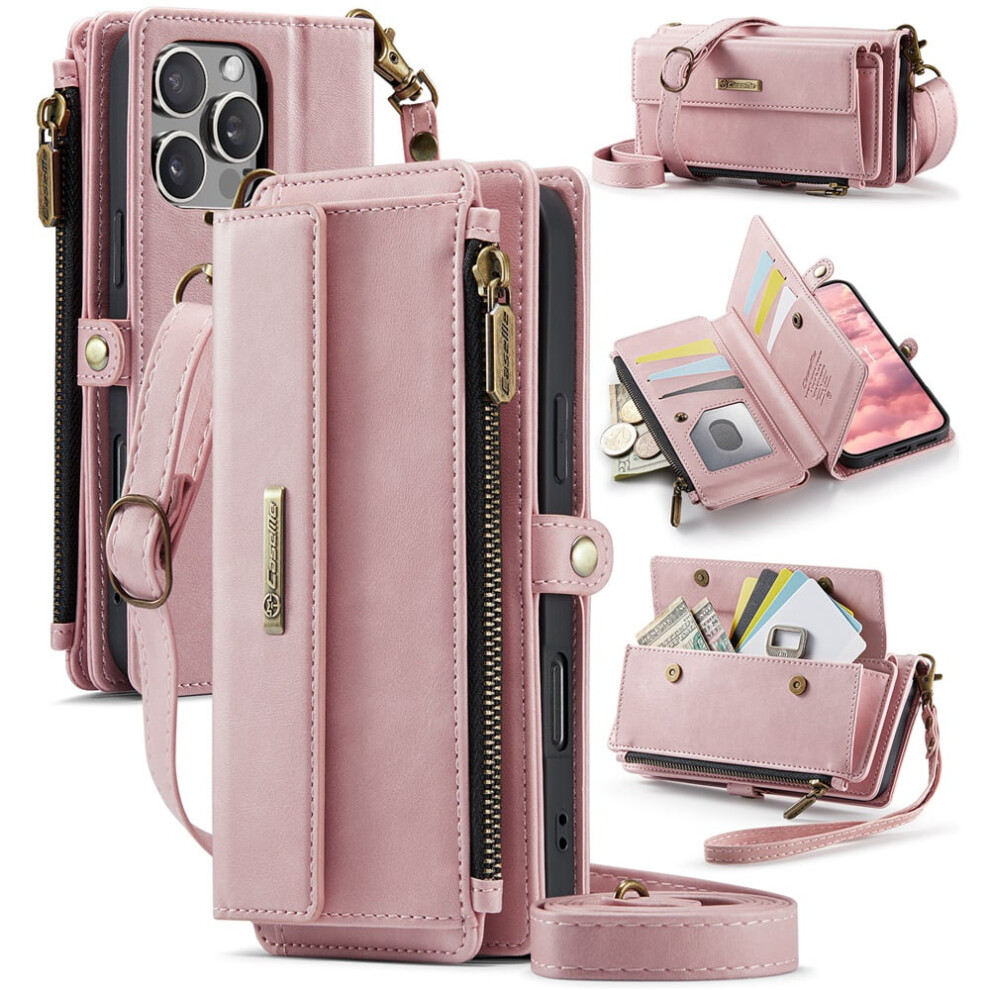 Caseme Iphone 16 Pro Wallet Case Rfid-Blocking Pu Pink 968604540592