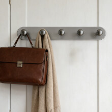 Magnetic Door Hook Rack – No-Drill Over-Door Hanger with 5 Rounded Hooks, Strong Suction, Alloy, Compatible with Smooth Doors