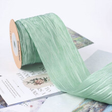 Skrynklat sidenband 5 cm brett 10 meter