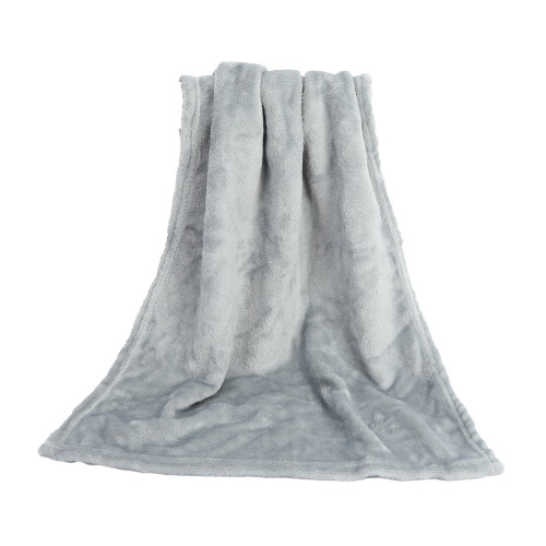 Coral Fleece Blanket Solid Grey 70x100 cm
