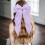 Presilha de cabelo com laço de chiffon para mulheres com cauda longa. 4