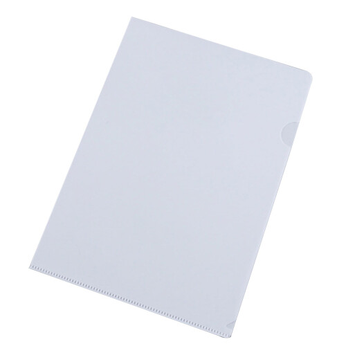 L-Type Plastic Folder A4 Transparent 8.66x12.2 in Milky