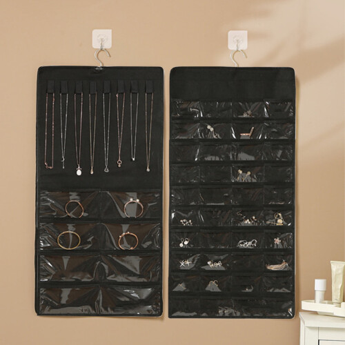 Schmuckorganizer mit 48 Taschen und Fächern für den Kleiderschrank oder