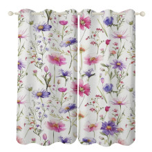 Rideaux à fleurs écologiques, ensemble de 2 panneaux