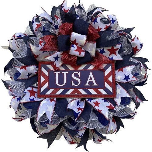 Guirlanda com a bandeira americana, resistente a todas as condições climáticas, 40 cm (15,7 polegadas)