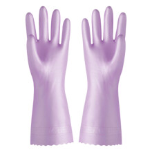 Reusable Cleaning Gloves Latex-Free Flock-Lined Small Purple
