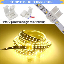2X 2 Pin LED Connector Kit, Solderless Connectors, 2 Way Jack Splitter for 8Mm 2Pin 2835 LED Strip