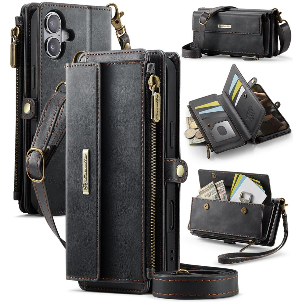 Caseme Iphone 16 Wallet Case 6.1 Inch Rfid-Blocking Black 968604543272