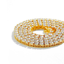 1 Row 3MM 4MM Lab Simulated Diamond Iced Out Cubic Zirconia Chain Men's Hip-hop Tennis Choker Necklace Chain
