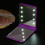 Miroir de maquillage portable violet à 8 LED 4