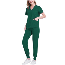 Women's Solid Scrub Set Army Green M