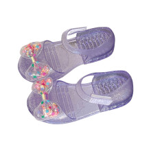 Jelly Sandals for Girls Purple Flat Closed Toe 3-3.5 Years