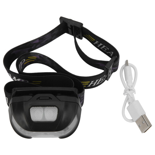 Lanternă frontală reîncărcabilă USB, durabilă și ușoară, pachet de 1 2