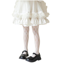 Girls Lace Fishnet Tights with Heart Pattern 5-8 Years