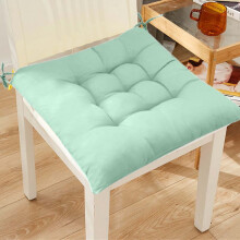 Tufted Indoor Chair Cushions with Ties Light Green 2 pcs