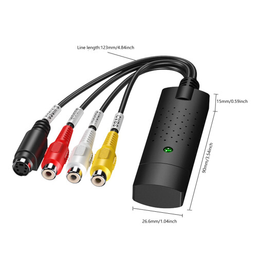 USB video grabber adapter for PC, portable digitizer, 1 set 2