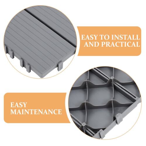 Balcony Deck Tiles Grey PP Interlocking 1 Set 2