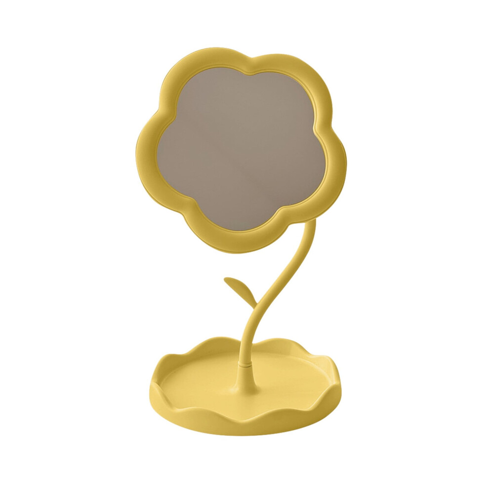 Flower-shaped makeup mirror for desk, home decoration