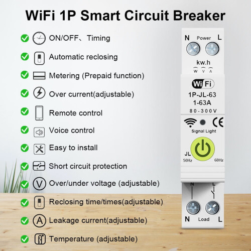 Smart WiFi Circuit Breaker with Energy Meter 1 Unit 1