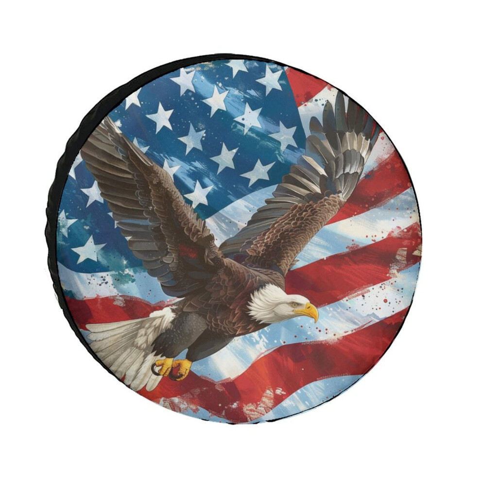 Bald Eagle American Flag Spare Tire Cover 15 Inch 937196005758