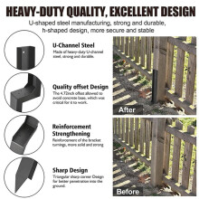 Heavy Duty Steel Fence Post Repair Kit, Fence Post Stakes Anchor Ground Spike for Repairing Wooden Fence Post 1 Pack