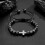 Obsidian Beads Cross Bracelet for Men Boys Religious 2