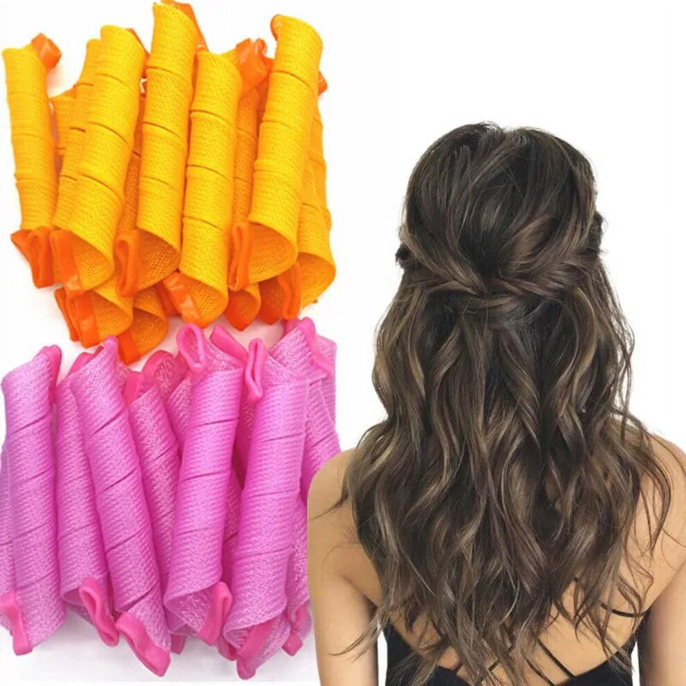 Hair Roller Set Spiral Heatless Curler 18 pcs