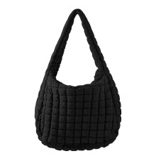 Quilted Puffer Tote Bag Large Carryall Shoulder Bag with Zip Lightweight Bag for Women