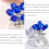 Kristallrosenfigur, blaues Glas, 1 Stück 2