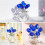 Kristallrosenfigur, blaues Glas, 1 Stück 3