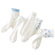 Beollynier 5-Pack Summer Cotton Mid-Calf Socks for Girls 3–14, Bow Print, Breathable & Lightweight – Compatible with Kids’ Everyday Wear