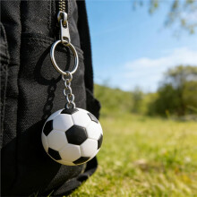 10 Stuks Voetbal Sleutelhangers, 3D Voetbal Sleutelhangers voor Jongens, WK Sportthema Sleutelhangers, Sleutelhangers voor Rugzak