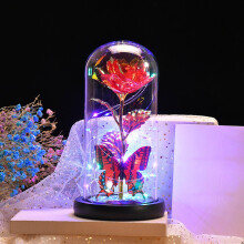 Fake Rose Flower Glass Cover for Women, Valentine's Day Gift