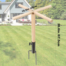 Chicken perch toy wooden roosting bar with metal ground plug