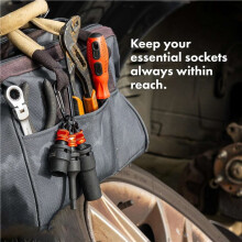 3X Socket Holder Keychain 3pc -1/2inch Socket Organizer with Quick Release and Clip - Impact Wrench and Toolbox