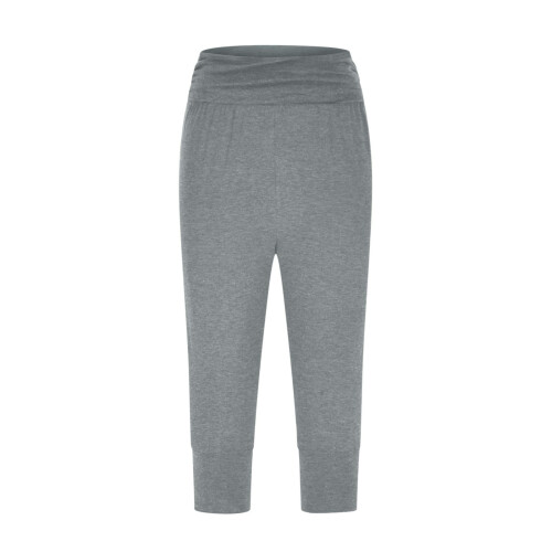 Women's Gray Harem Capri Pants High Waisted Textured 2